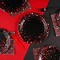 96Pcs Black and Red Party Supplies Red Dot on Black Party Plates and Napkins Disposable 350GSM Black and Red Birthday Tableware Set for Graduation Birthday Baby Shower Wedding Decorations, Serves 24